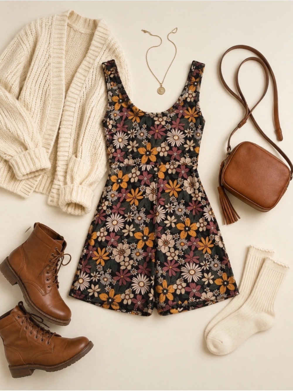 Gilly Hicks Floral Active Dress Romper Built-In Shorts Large